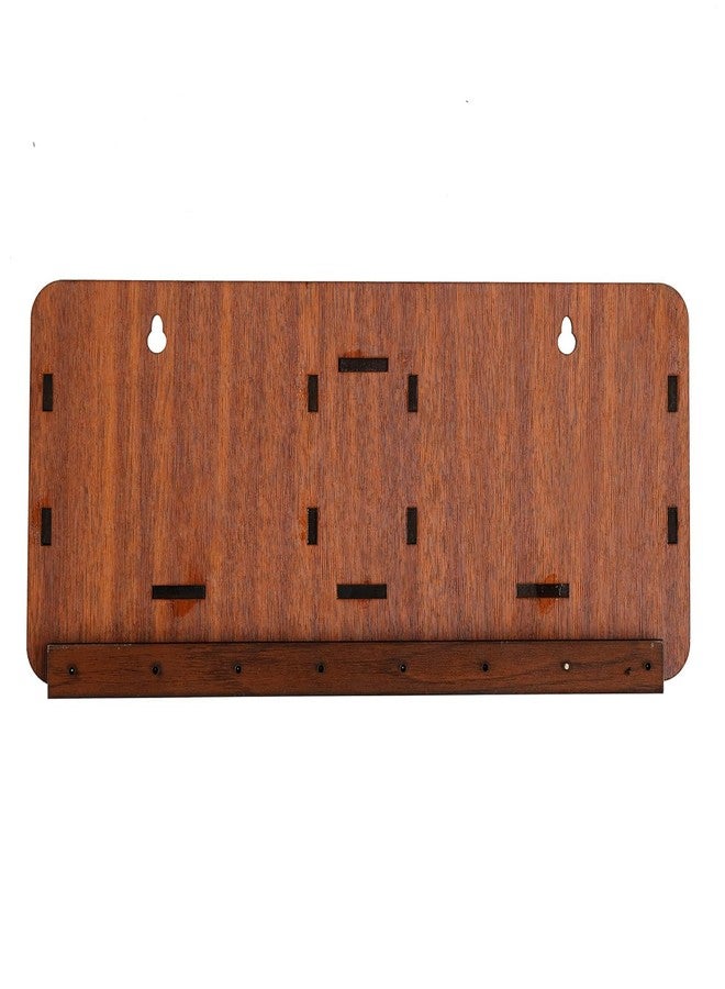 EXPRO Wooden Wall Mounted Key Holder with Mobile Charging Stand and Pen Holder | Wall Key Holder With 8 Key Hooks | Multipurpose Keychain Holders for Home & Ofiice, 30 x 20 cm - Image 5